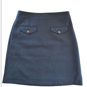 LOFT Blue Lined Mini Skirt Size 2